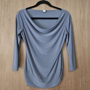Gray Cowl Neck Top